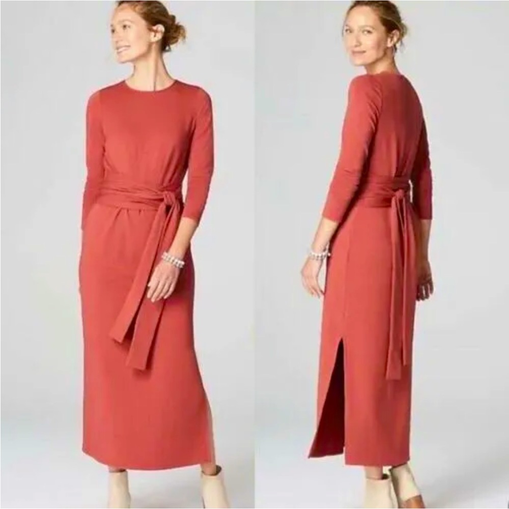 J Jill wrap belt knit dress PM